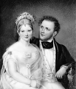 Mr. and Mrs. Samuel Ward (Emily Astor), 1837. Miniature on ivory, 5+1⁄2 x 4+1⁄2 in. Private collection, Barrytown, New York