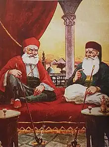 Depiction of Muhammad Ali and Bashir Shihab II with chibouks