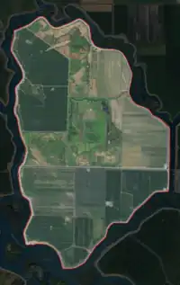 Aerial image of an island.