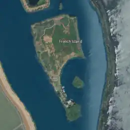 Aerial image of an island.