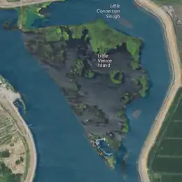 Aerial image of an island.