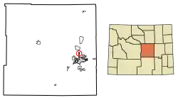 Location of Bar Nunn in Natrona County, Wyoming.