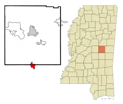 Location of Union, Mississippi