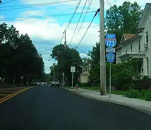 A residential street labeled as "Interstate 173"