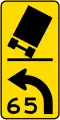 Truck advisory speed (danger of rollover if speed is exceeded)