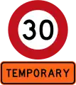 Temporary 30&nbsp;km/h speed limit