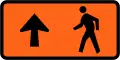 (TW-32) Pedestrians follow this sign (straight ahead, left-hand)
