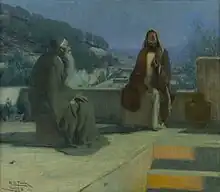 Jesus and Nicodemus, 1899. Displayed at Paris Salon and Pennsylvania Academy of Fine Arts, where won a Walter Lippincott Prize.