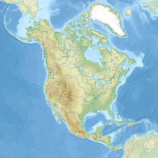 Location of Lake Michigan in North America.