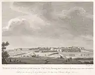 North view of Bangalore from the pettah, (View from the around the present Avenue Road, facing Fort) shewing the curtain and bastions that were breached, by Robert Home (1752-1834)