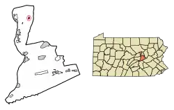 Location of Turbotville in Northumberland County, Pennsylvania.