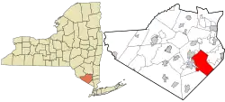 Location in Orange County and the state of New York.