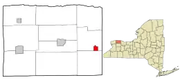 Location in Orleans County and the state of New York.