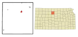 Location within Osborne County and Kansas