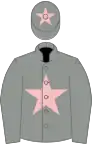 Grey, pink star on body and cap