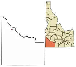 Location of Murphy in Owyhee County, Idaho.