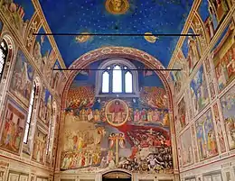 Image 15Scrovegni Chapel. The chapel contains a fresco cycle by Giotto, completed about 1305 and considered to be an important masterpiece of Western art. (from Culture of Italy)