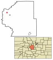 Location of the Town of Alma in Park County, Colorado.
