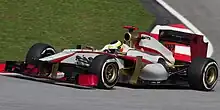 Pedro de la Rosa driving the HRT F112
