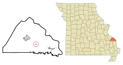Location of Longtown, Missouri