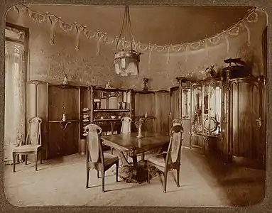 Dining room of the Hôtel Guimard (about 1910)