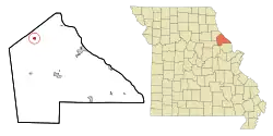 Location of Frankford, Missouri
