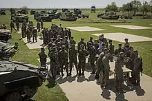 Black Sea Rotational Force Marines and Romanian soldiers at the Babadag Romanian Army Training Area