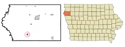 Location of Hinton, Iowa