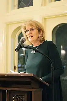 Irish Poet Moya Cannon at BU Castle. Tuesday, October 10, 2015.