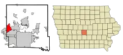 Location of Grimes, Iowa