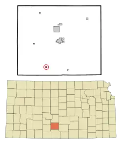 Location within Pratt County and Kansas