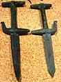Gammadion hilt daggers from Su Benatzu, Santadi. National Archaeological Museum, Cagliari