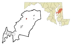 Location of Church Hill, Maryland