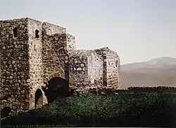 The Tower House of Zir'in, by Felix Bonfils, before 1885.