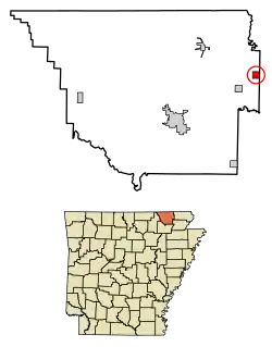 Location of Reyno in Randolph County, Arkansas.