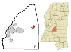 Location of Pelahatchie, Mississippi