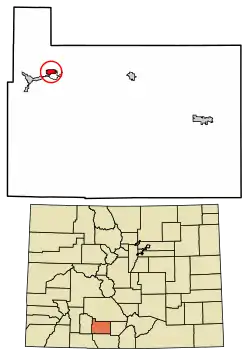 Location of the Alpine CDP in Rio Grande County, Colorado