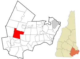 Location in Rockingham County and the state of New Hampshire.