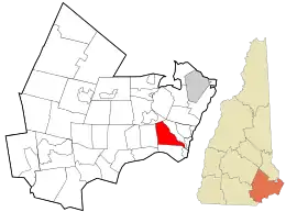 Location in Rockingham County and the state of New Hampshire