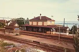 Station building with the later removed switch box