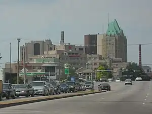 The skyline of the Tiffany Neighborhood from South Grand Blvd.