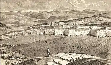 Sacsayhuamán in 1877 by Ephraim George Squier.