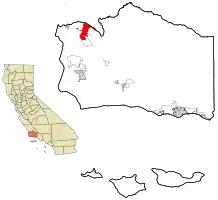Location in Santa Barbara County and the state of California