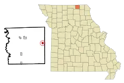 Location of Downing, Missouri