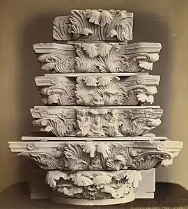 Series of Indo-Corinthian capitals from Jamal-Garhi.