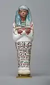 Shabti of Sennedjem; 1279–1213 BC; painted limestone; height: 27 cm; Metropolitan Museum of Art