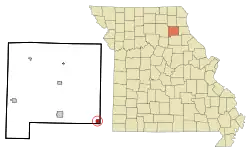 Location of Hunnewell, Missouri