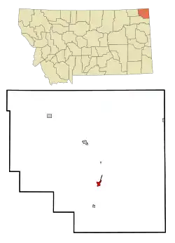 Location of Reserve, Montana