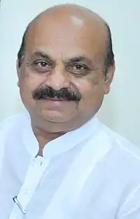 Shri Basavaraj Bommai calling on the Union Minister for Defence, Shri Rajnath Singh, in New Delhi on July 30 2021.jpg