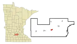 Location of Gaylordwithin Sibley County and state of Minnesota